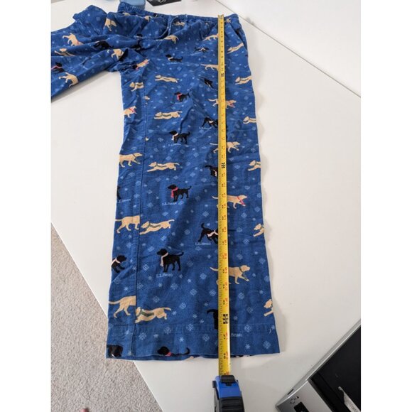 LL Bean Flannel Sleep Pants Womens Size Medium Blue Yellow Lab Black Lab Pajamas - Picture 11 of 11